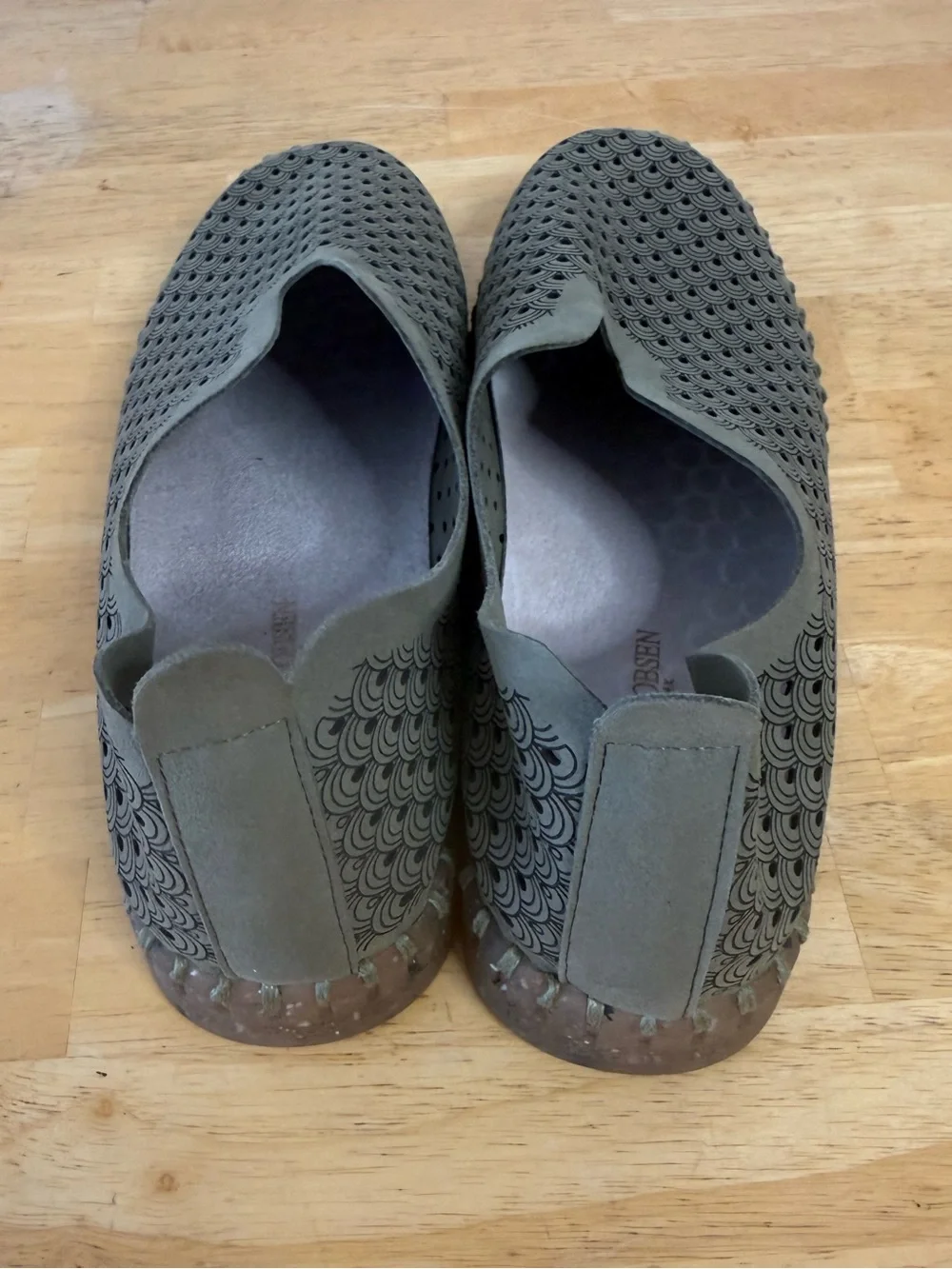 Ilse Jacobsen Tulip 139 Perforated Slip-On Sneakers Green Women's EU 41/Size 10